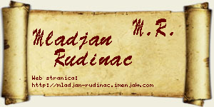 Mlađan Rudinac vizit kartica